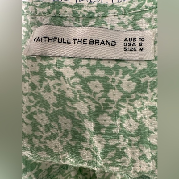 Faithfull The Brand Mariann Green Floral Button Mini Dress Size 6 (M) - Picture 3 of 10